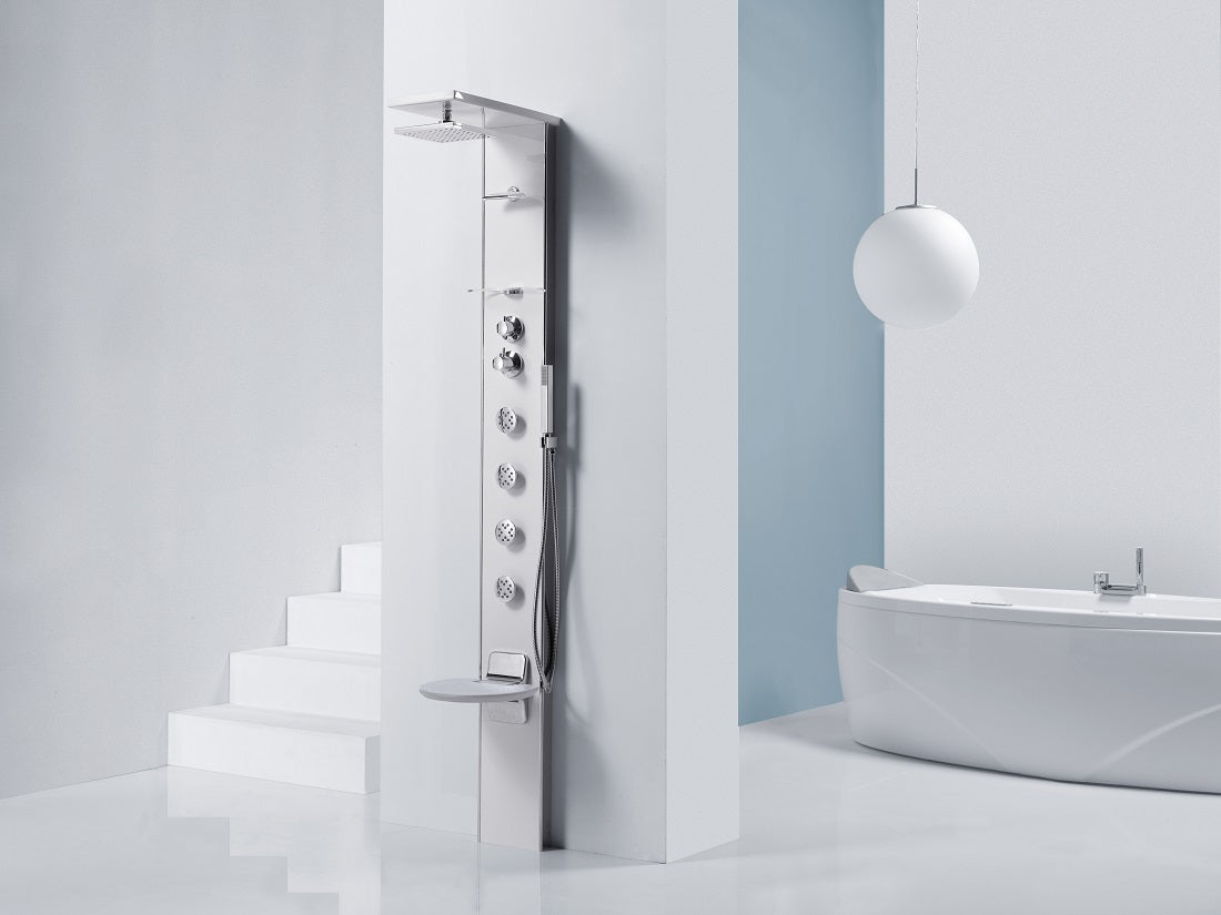 Colonne de douche hydromassante mécanique avec siège NOVELLINI CASCATA3 209 cm clicktofournisseur.com