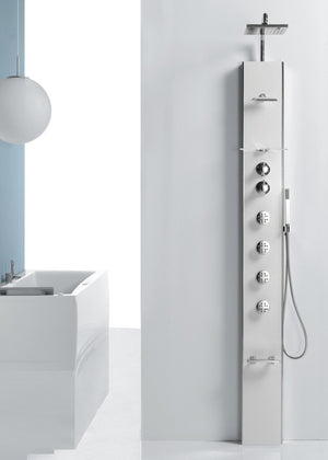 Colonne de douche hydromassante thermostatique novellini cascata1 211 cm - Clicktofournisseur.com