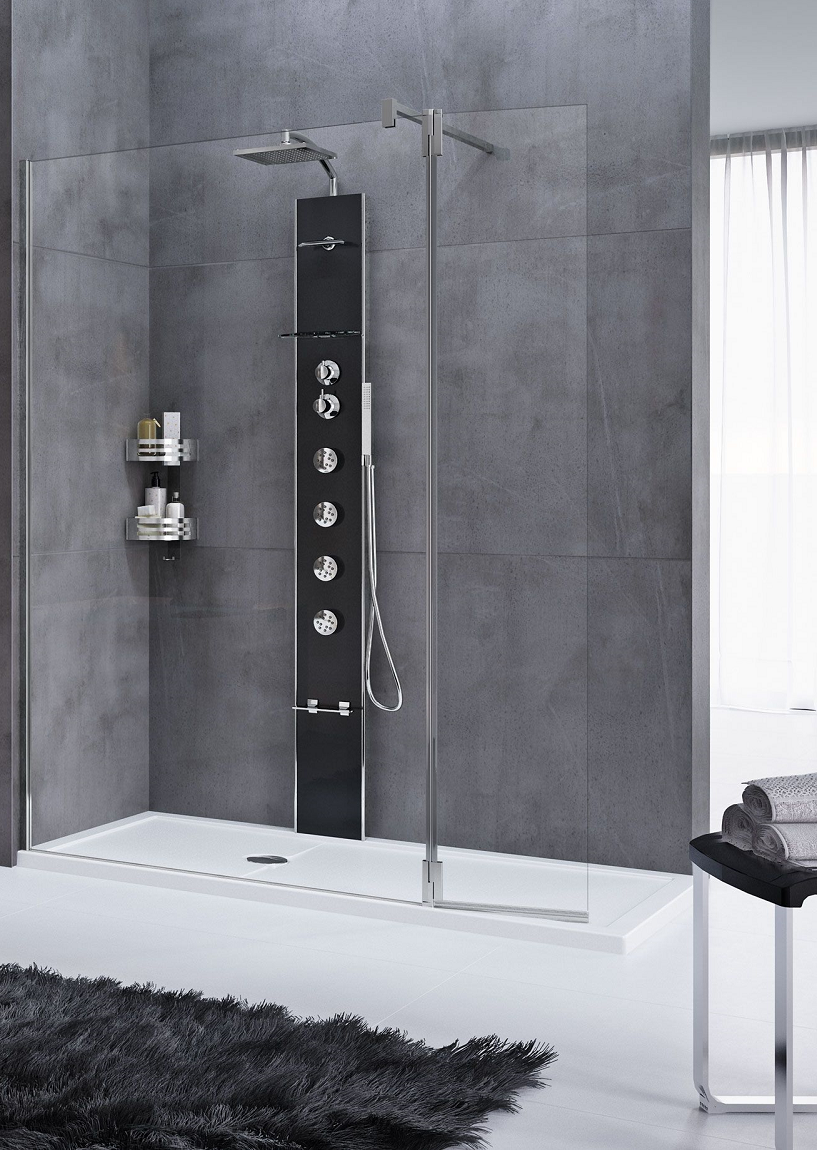 Colonne de douche hydromassante thermostatique novellini cascata1 211 cm - Clicktofournisseur.com