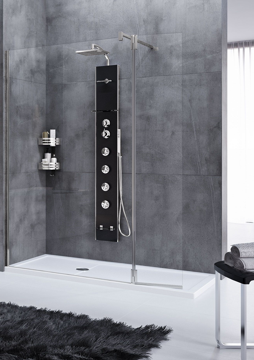Colonne de douche hydromassante thermostatique novellini cascata2 176 cm - Clicktofournisseur.com