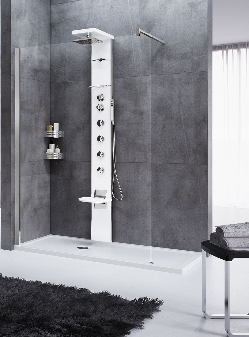 Colonne de douche hydromassante thermostatique avec siège NOVELLINI CASCATA3 209 cm clicktofournisseur.com