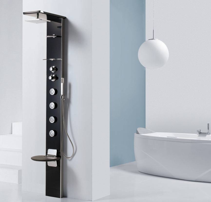 Colonne de douche hydromassante thermostatique avec siège NOVELLINI CASCATA3 209 cm clicktofournisseur.com