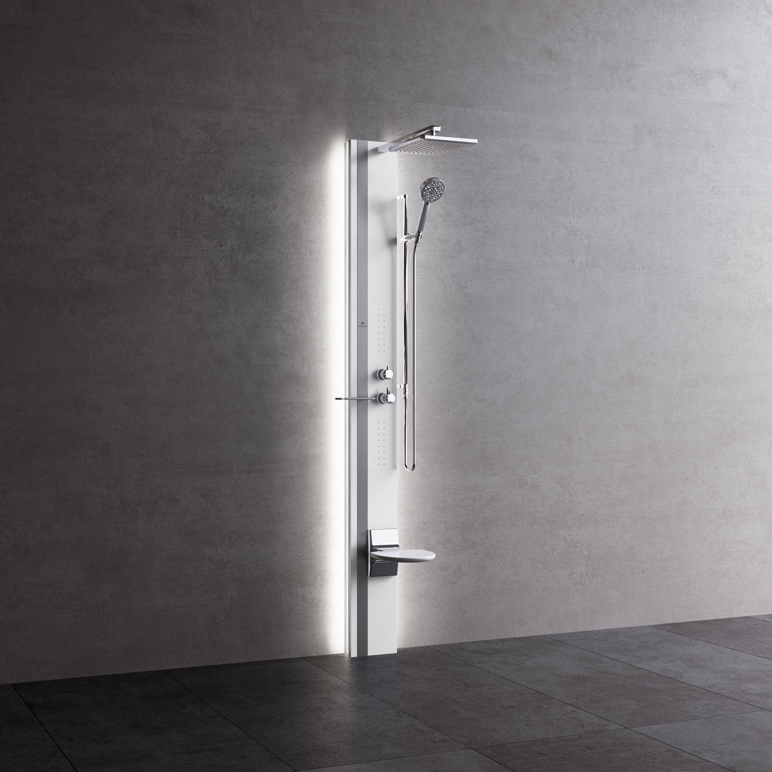 Colonne de douche mécanique avec éclairage led novellini line 1 215 cm - Clicktofournisseur.com