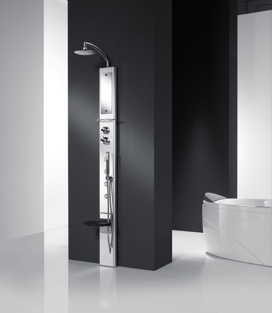 Colonne de douche mécanique avec hydro-jets NOVELLINI THINK 1 210 cm clicktofournisseur.com