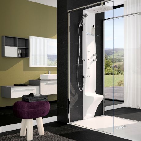 Colonne de douche mécanique avec siège intégré novellini dress plus 213 cm - Clicktofournisseur.com