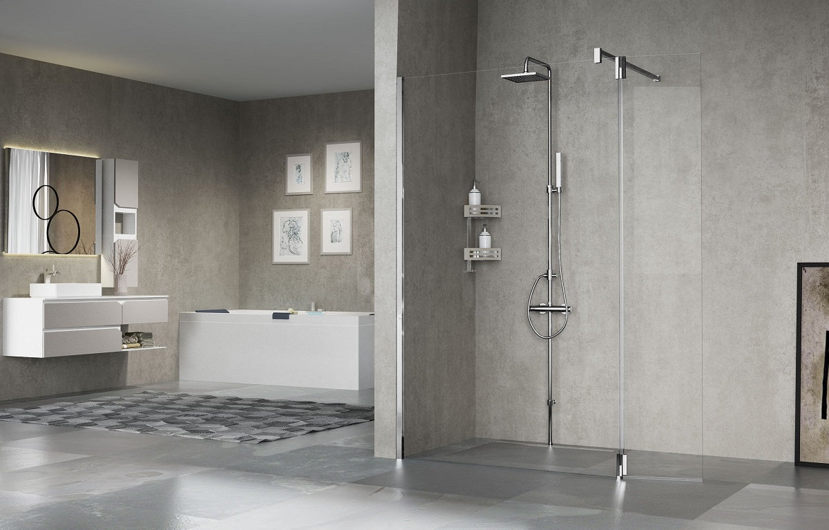 Colonne de douche sur pied thermostatique novellini easy1 225 cm en chrome - Clicktofournisseur.com