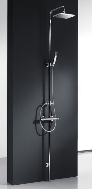 Colonne de douche sur pied thermostatique novellini easy1 225 cm en chrome - Clicktofournisseur.com