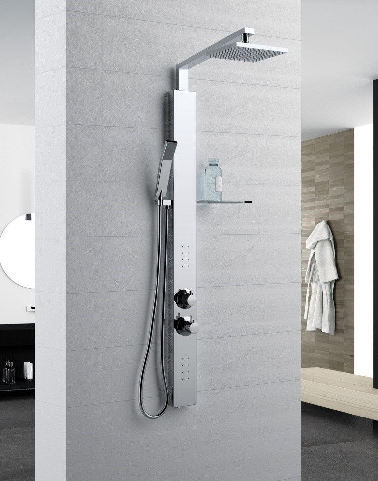 Colonne de douche suspendue hydromassante mécanique NOVELLINI REVIF PLUS 118 cm clicktofournisseur.com