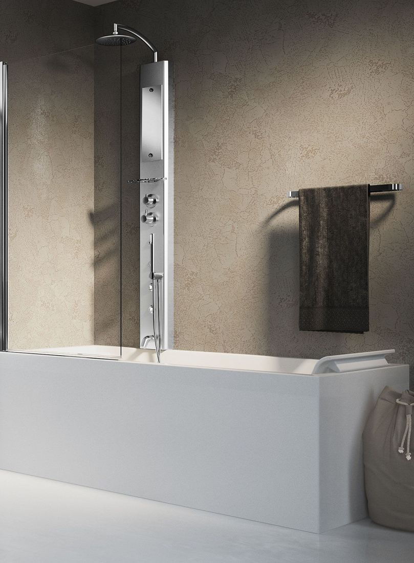 Colonne de douche suspendue hydromassante mécanique pour baignoire novellini think 2 172 cm - Clicktofournisseur.com