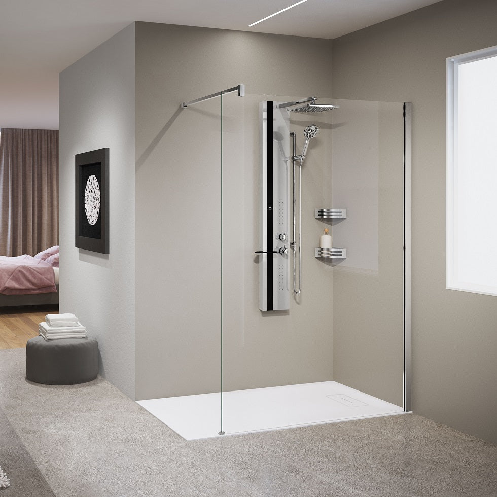 Colonne de douche thermostatique avec éclairage led novellini line 2 150 cm - Clicktofournisseur.com