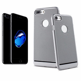 Coque arrière protection argent perforée nid d'abeille pour apple iphone 7 plus - Clicktofournisseur.com