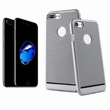 Coque arrière protection argent perforée nid d'abeille pour apple iphone 7 plus - Clicktofournisseur.com