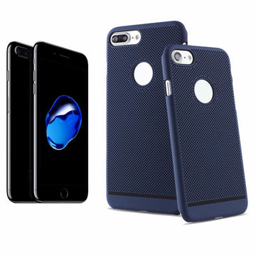 Coque arrière protection bleu perforée nid d'abeille pour apple iphone 7 plus - Clicktofournisseur.com