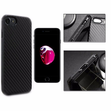 Coque arrière de protection aspect motif carbone noir pour apple iphone 7 plus - Clicktofournisseur.com