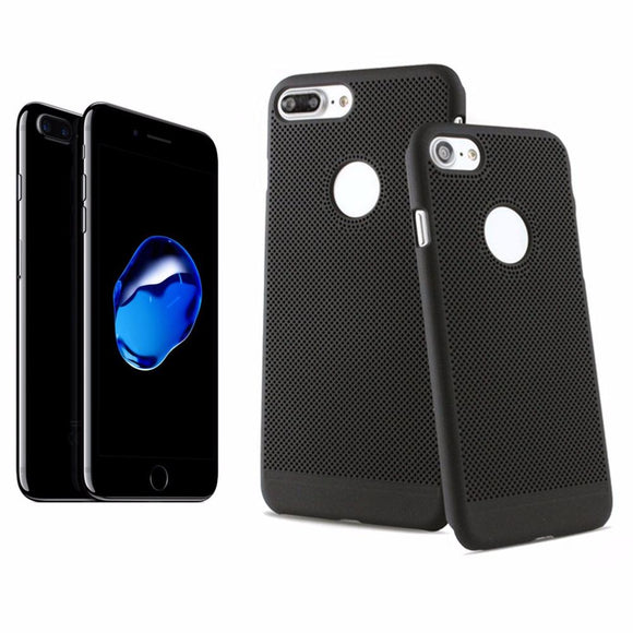 Coque arrière de protection noir perforée nid d'abeille pour apple iphone 7 - Clicktofournisseur.com