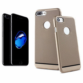 Coque arrière de protection or beige perforée nid d'abeille pour apple iphone 7 - Clicktofournisseur.com