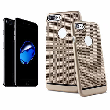 Coque arrière de protection or beige perforée nid d'abeille pour apple iphone 7 - Clicktofournisseur.com