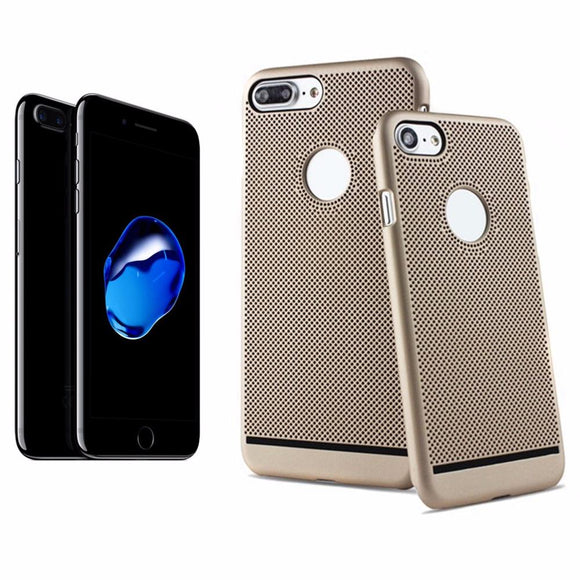 Coque arrière de protection or beige perforée nid d'abeille pour apple iphone 7 - Clicktofournisseur.com