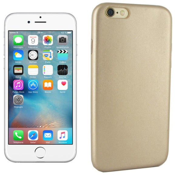 Coque arrière de protection en simili cuir beige champagne or pour apple iphone 6 - Clicktofournisseur.com