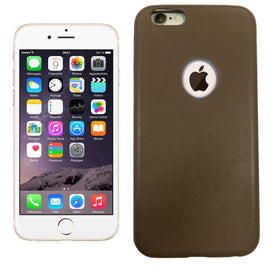 Coque arrière de protection en simili cuir coloris marron pour apple iphone 6 - Clicktofournisseur.com