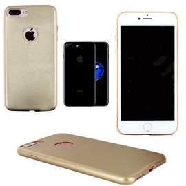 Coque arrière de protection en simili cuir or beige pour apple iphone 7 plus - Clicktofournisseur.com