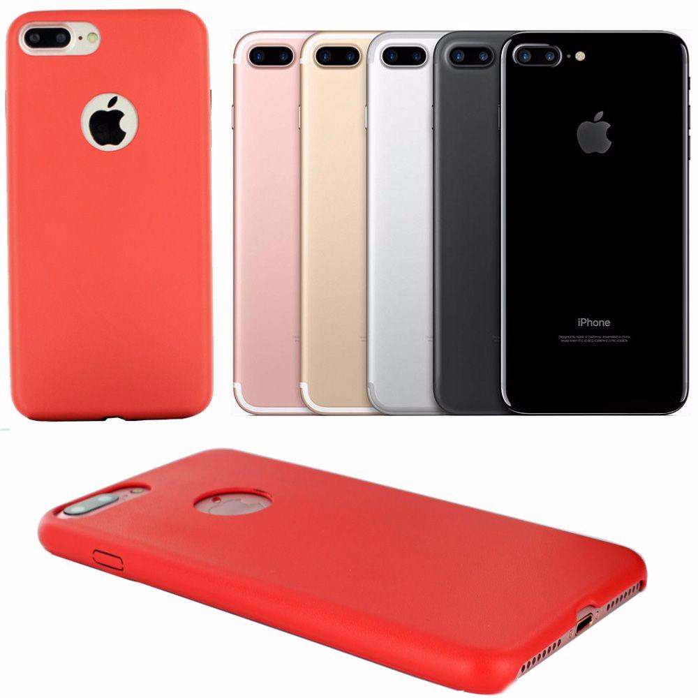 Coque Arrière de Protection en Simili Cuir Rouge pour Apple iPhone 7 Plus clicktofournisseur.com