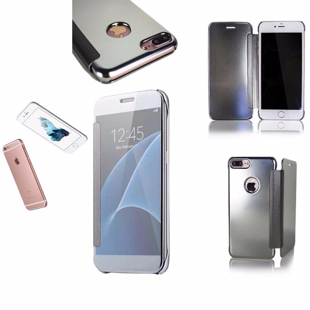 Coque Etui Housse Argent avec Effet Miroir Transparent pour Apple iPhone 7 clicktofournisseur.com