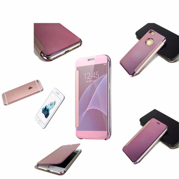 Coque etui housse rose avec effet miroir transparent pour apple iphone 7 - Clicktofournisseur.com