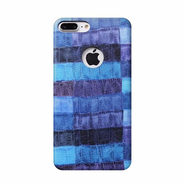 Coque luxe rigide simili cuir avec motif bleu croco pour apple iphone 7 plus - Clicktofournisseur.com