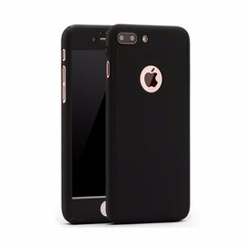 Coque de protection noir avant et arrière avec verre pour apple iphone 7 plus - Clicktofournisseur.com
