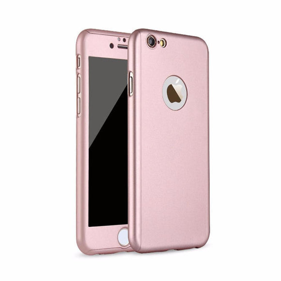 Coque de protection rose avant et arrière avec verre pour apple iphone 7 - Clicktofournisseur.com