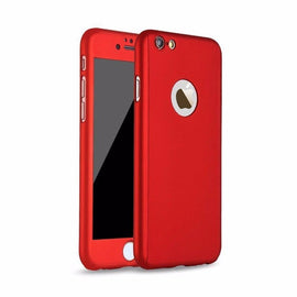 Coque de protection rouge avant et arrière avec verre pour apple iphone 7 - Clicktofournisseur.com
