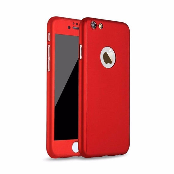 Coque de protection rouge avant et arrière avec verre pour apple iphone 7 - Clicktofournisseur.com