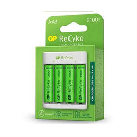 GP Battery Charger B411 with 4x AAA Rechargable batteries, 2100 mAh, 1.2V, White EU