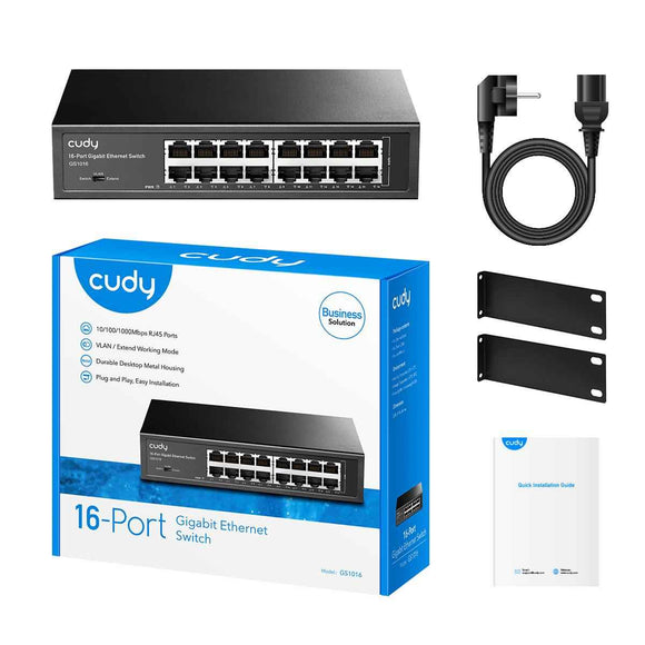 Cudy GS1016 network switch Gigabit Ethernet (10/100/1000) Black