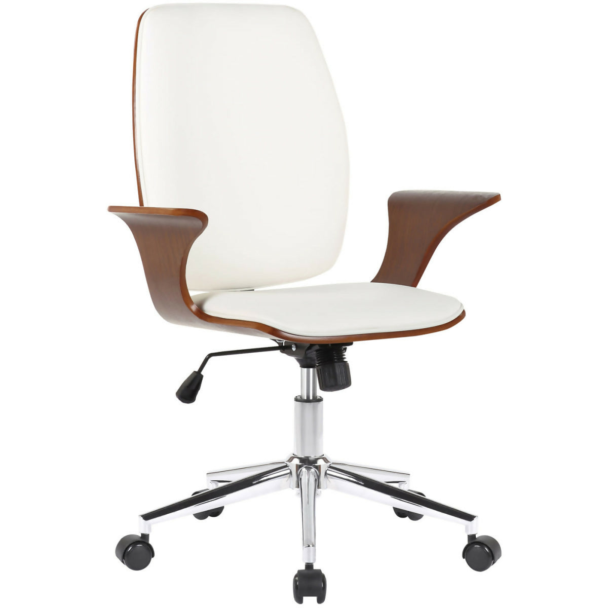 Burbank office chair - Walnut - White