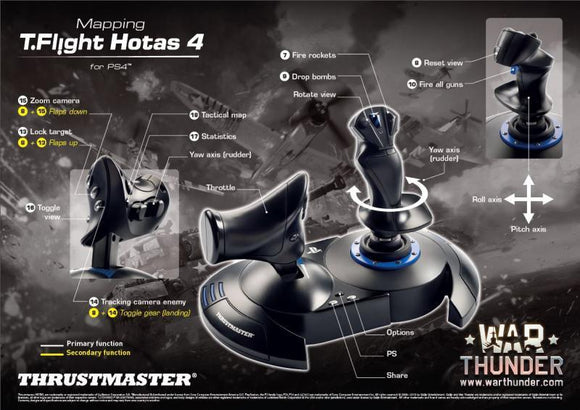 Thrustmaster  joystick t-flight hotas 4  noir  joystick
