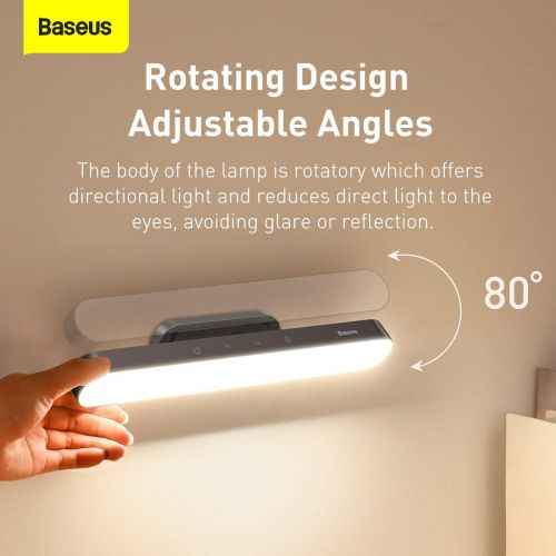 Baseus Home Magnetic Stepless Dimming Charging Desk Lamp 100LM, 4000K, 1800 mAh 4.5W Gray (DGXC-C0G)