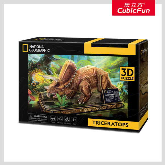 Puzzle 3d cubic fun national geographic triceratops