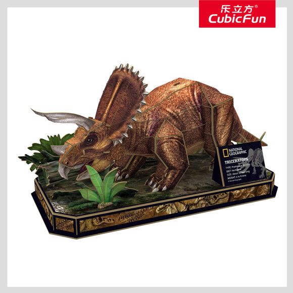 Puzzle 3d cubic fun national geographic triceratops