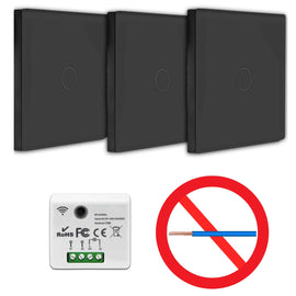 Kit interrupteur sans fil tactile sans neutre requis – ELEGANCE31-BLACK