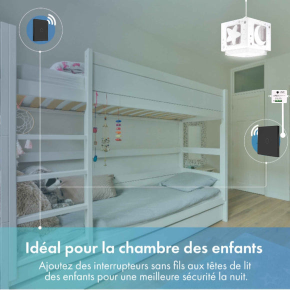 Kit interrupteur sans fil tactile sans neutre requis – ELEGANCE61-BLACK