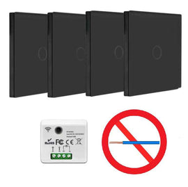 Kit interrupteur sans fil tactile sans neutre requis – ELEGANCE41-BLACK