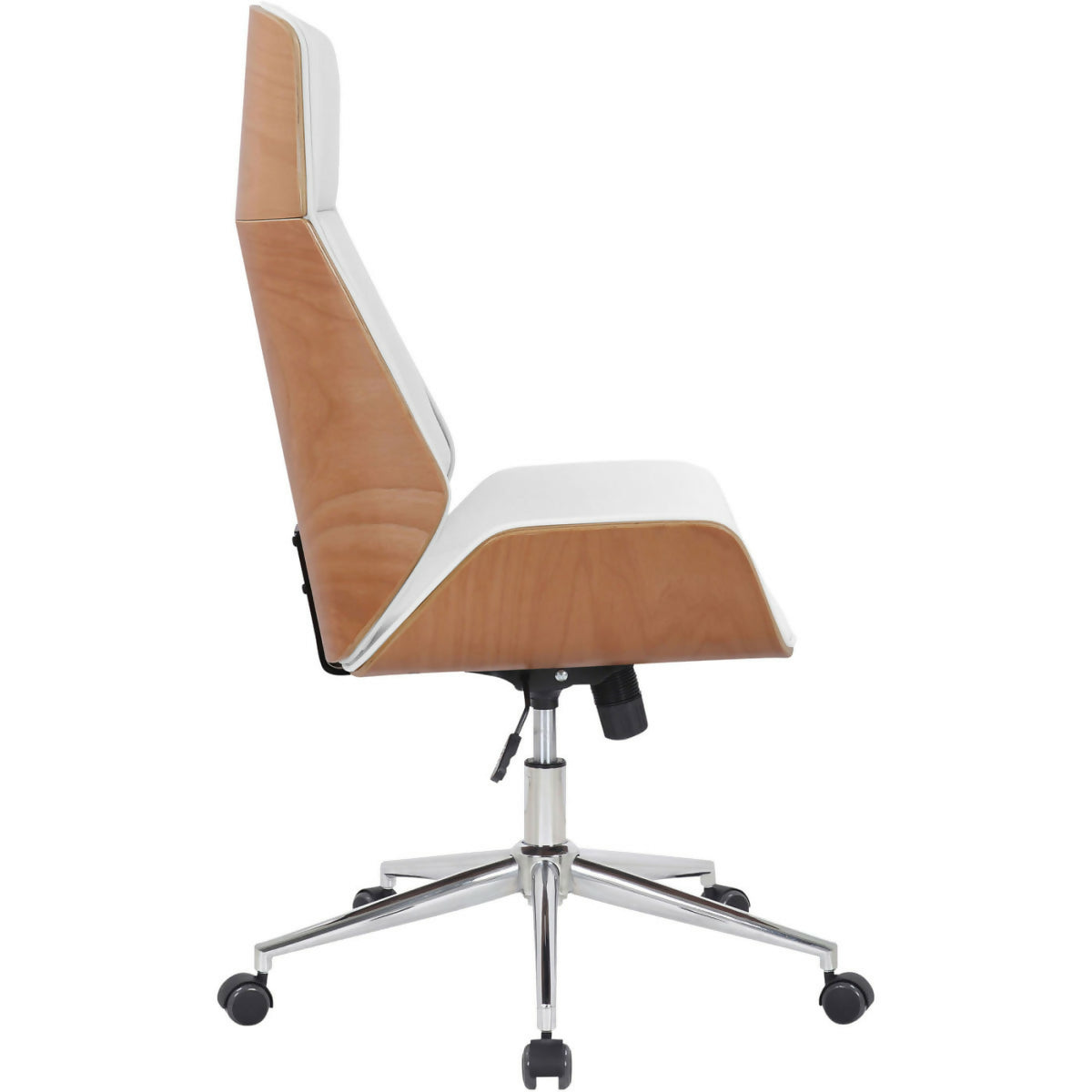 Fauteuil de bureau Varel - Bois naturel - blanc