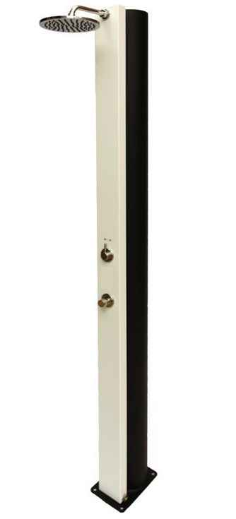 Douche solaire cross blanche - avec accessoire robinet - 40l - Clicktofournisseur.com