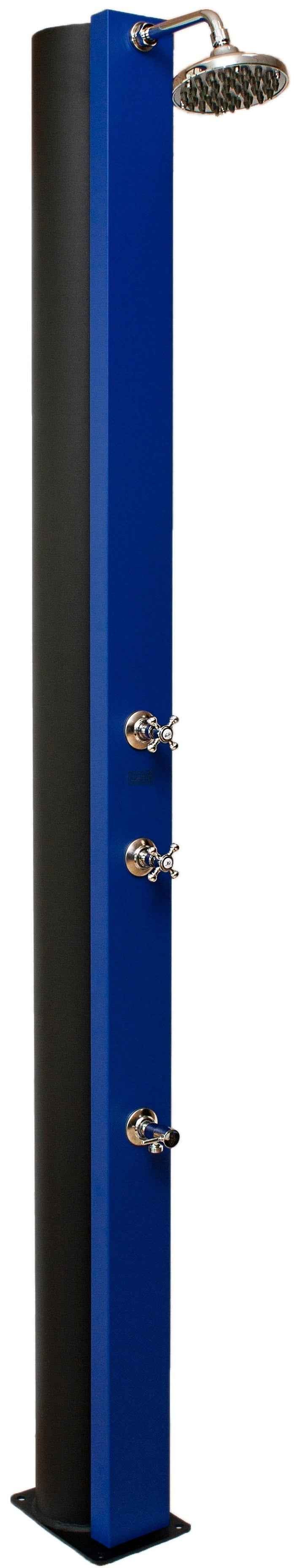 Douche de piscine solaire ultramarine bleue - avec accessoire robinet - 40l - Clicktofournisseur.com
