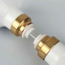 2 boutons de porte style Classique Chic en Porcelaine blanc avec Embase dorée, Carré 6 et 7 mm, modèle OLIVE