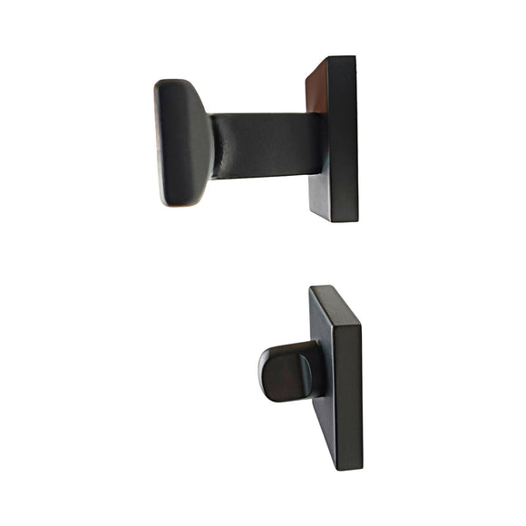 2 poignées de porte sur rosace LOFT, Verrou de condamnation pour salles de bain/WC Finition métal noir mat