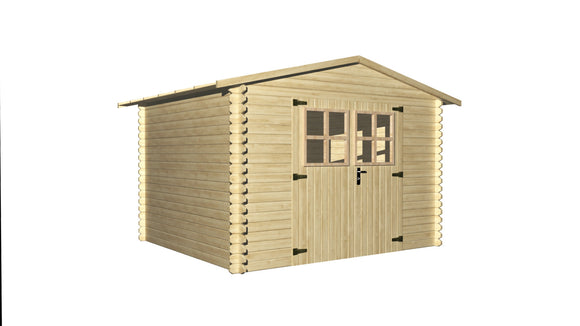 Abri de jardin en bois ep 19mm surface utile 762m² 298x298x235cm int019/ineksa