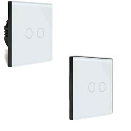 Kit interrupteur tactile sans fil et sans neutre - ELEGANCE DUO - Double ALLUMAGE